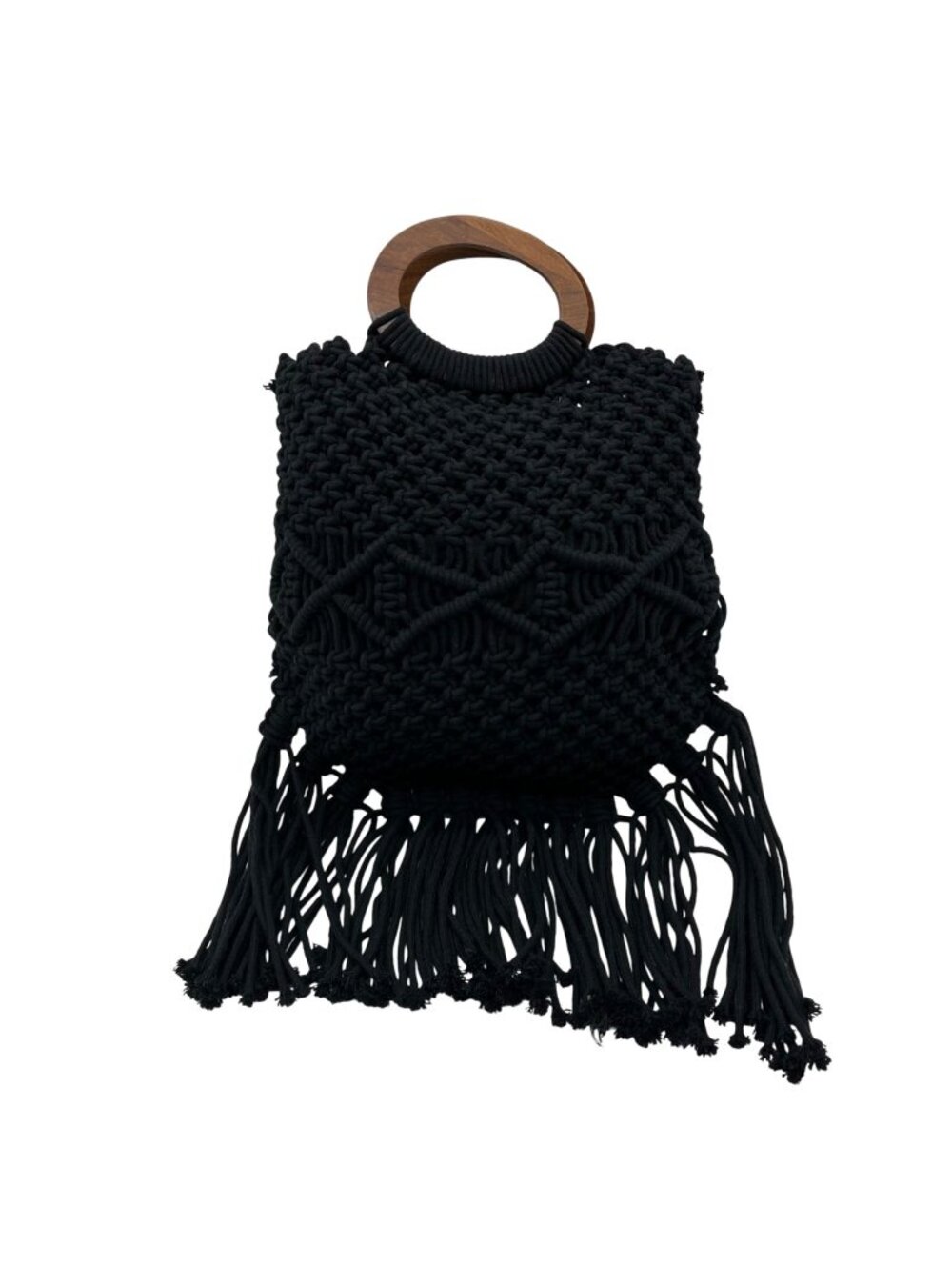Danielle Nicole Black Crotchet Crossbody Bag